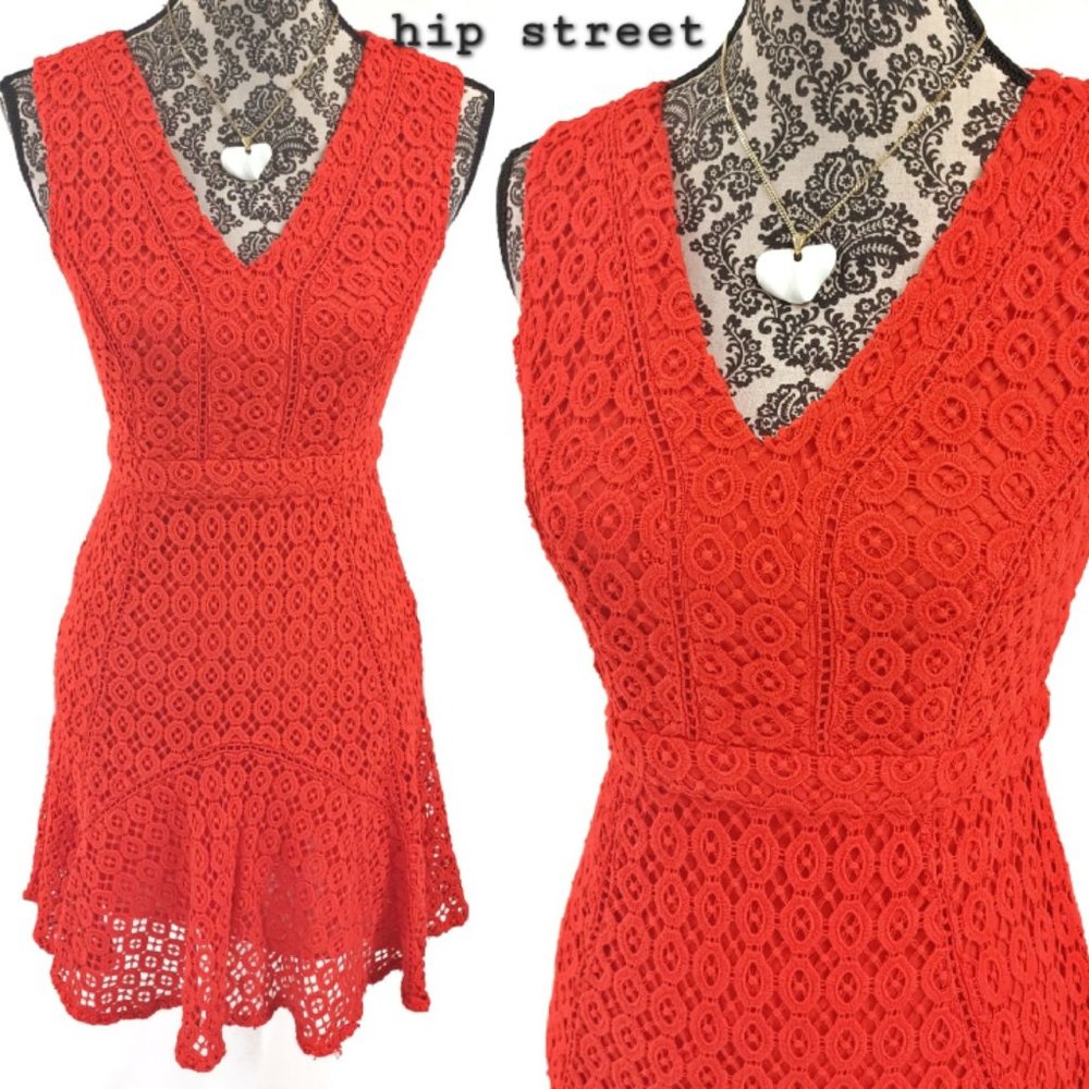 SAN & SONI Anthropologie Sleeveless Fit & Flare Cotton Crochet Lace Dress 4